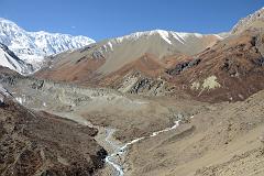 20 La Grande Barriere And The Trail To Tilicho Lake With Tilicho Base Camp Hotel 4131m At Far Right 